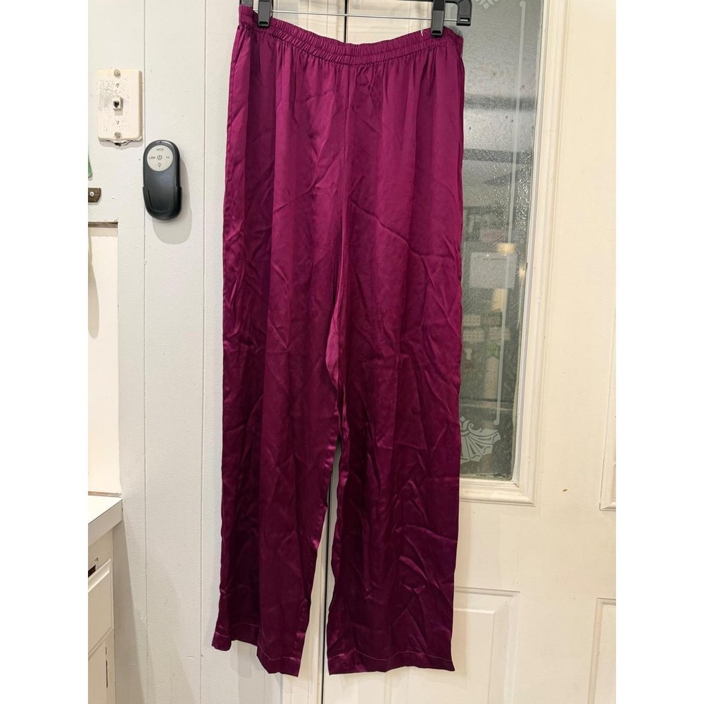 Victorias Secret 100% Silk Pajama Pants Magenta Purple Gold Label Large - Picture 4 of 4
